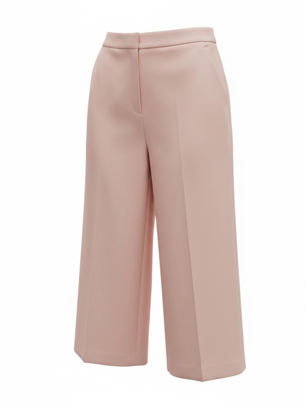 Zara Blush Wide-Leg Cropped Trousers